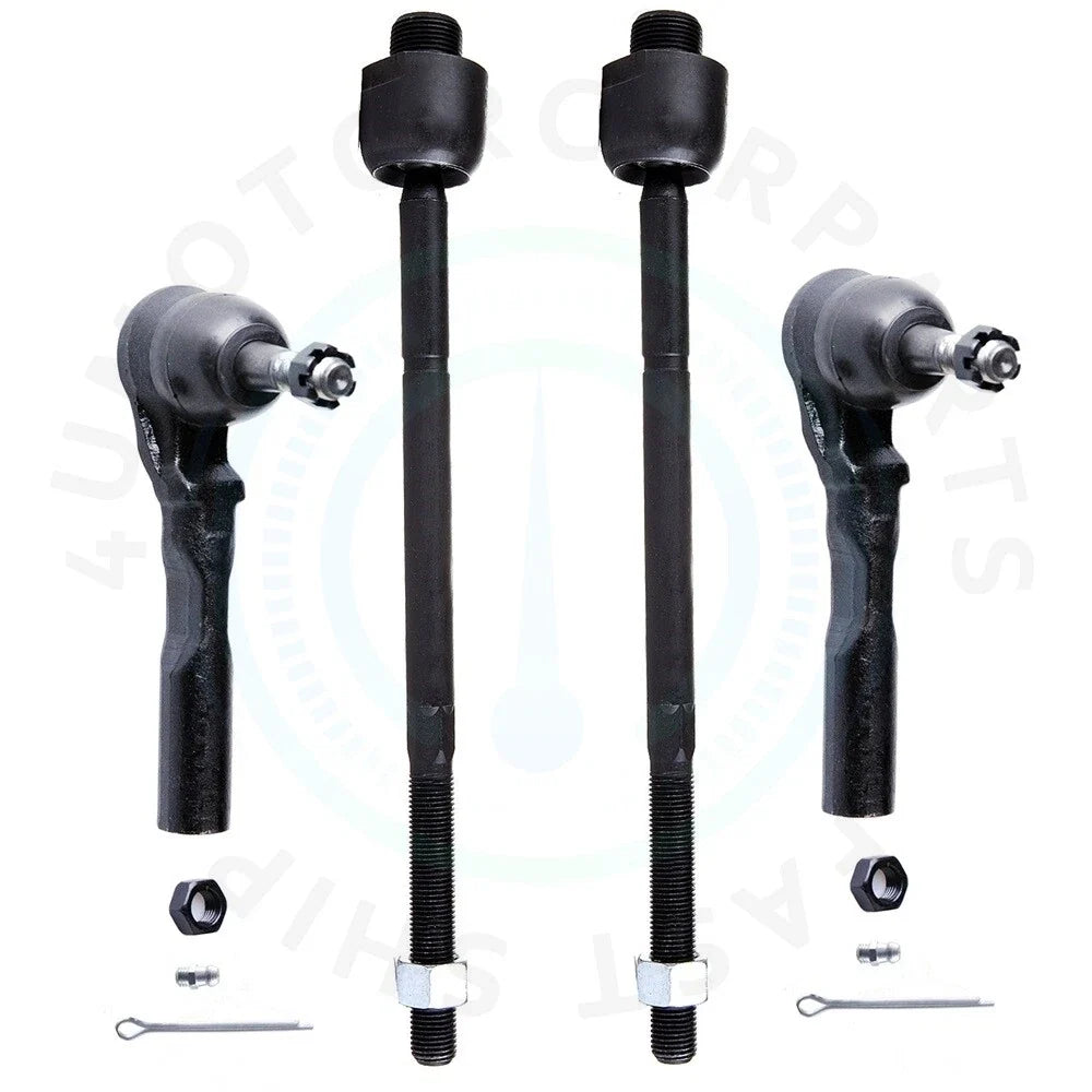 Set of 4 Front Inner Outer Tie Rods for Chevy Silverado Sierra 1500 (1999–2007)