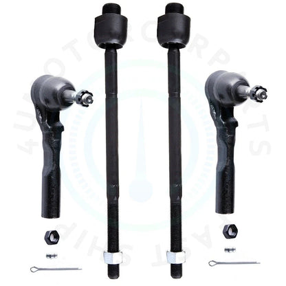 Set of 4 Front Inner Outer Tie Rods for Chevy Silverado Sierra 1500 (1999–2007)