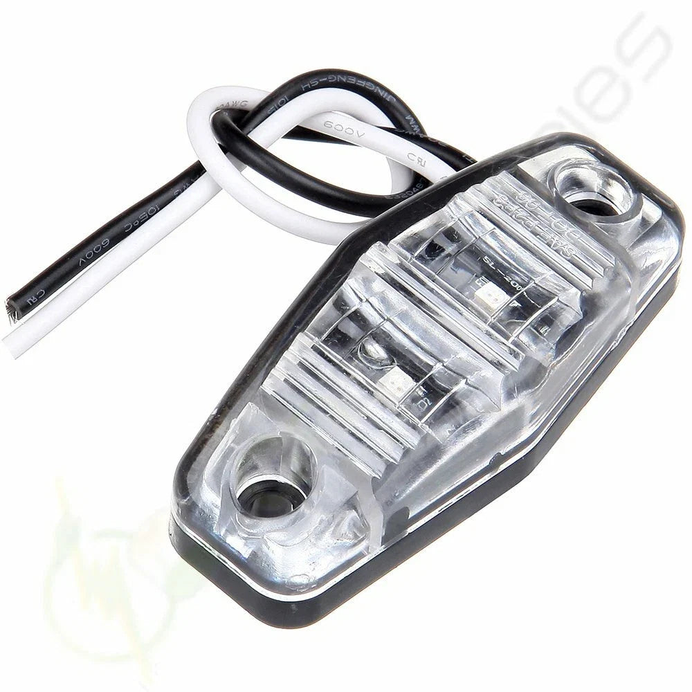 2X Clear Lens Amber LED Mini Side Marker Clearance Lamp 2.5''