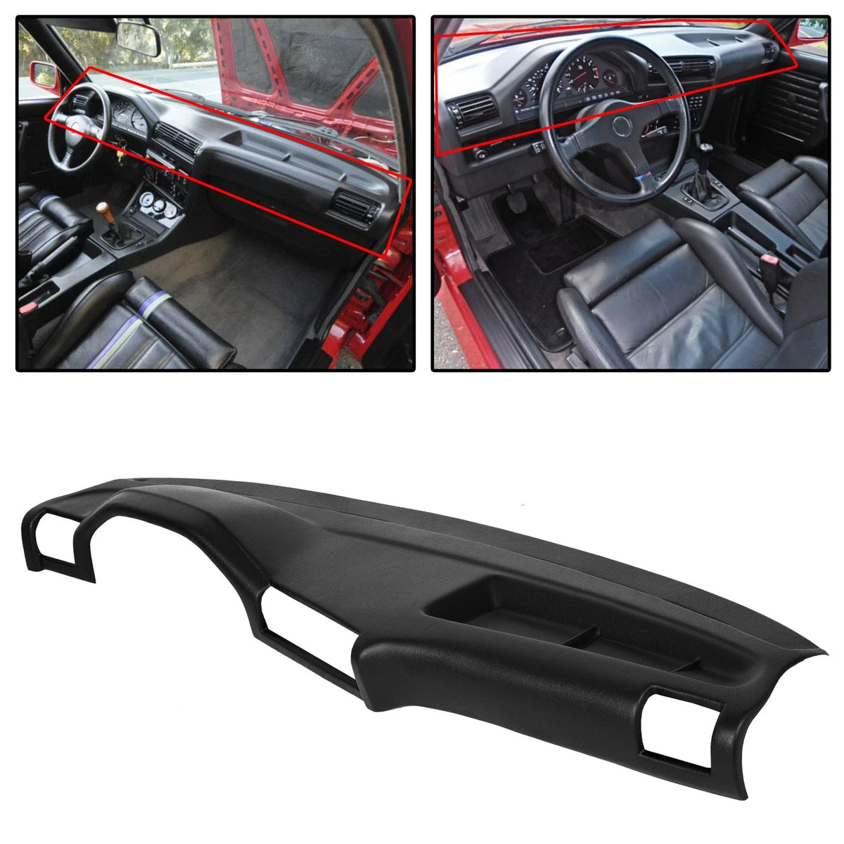 Molded Dash Cap Cover for BMW 3-Series E30 325i (1984–1990) Black