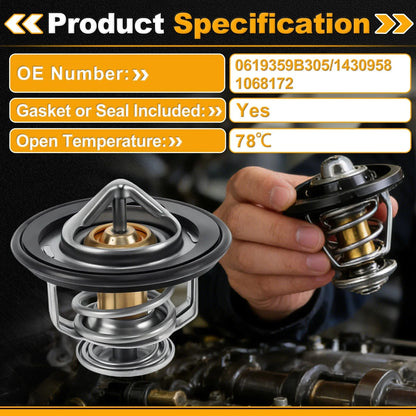 Engine Coolant Thermostat 0619359B305 for Honda CR-V (2017–2023) L4 1.5L