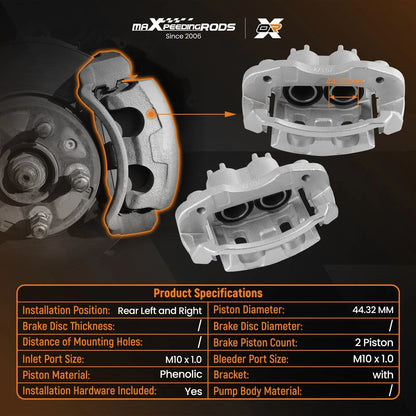 Pair Rear Disc Brake Calipers for Ford Excursion, F-250/F-350 (2000–2005)