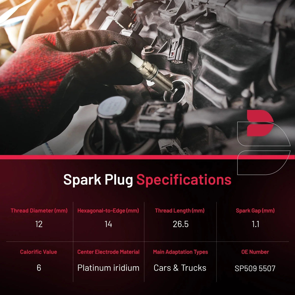Set of 8 Platinum Spark Plugs for Mercury Mountaineer (2008–2010) SP509