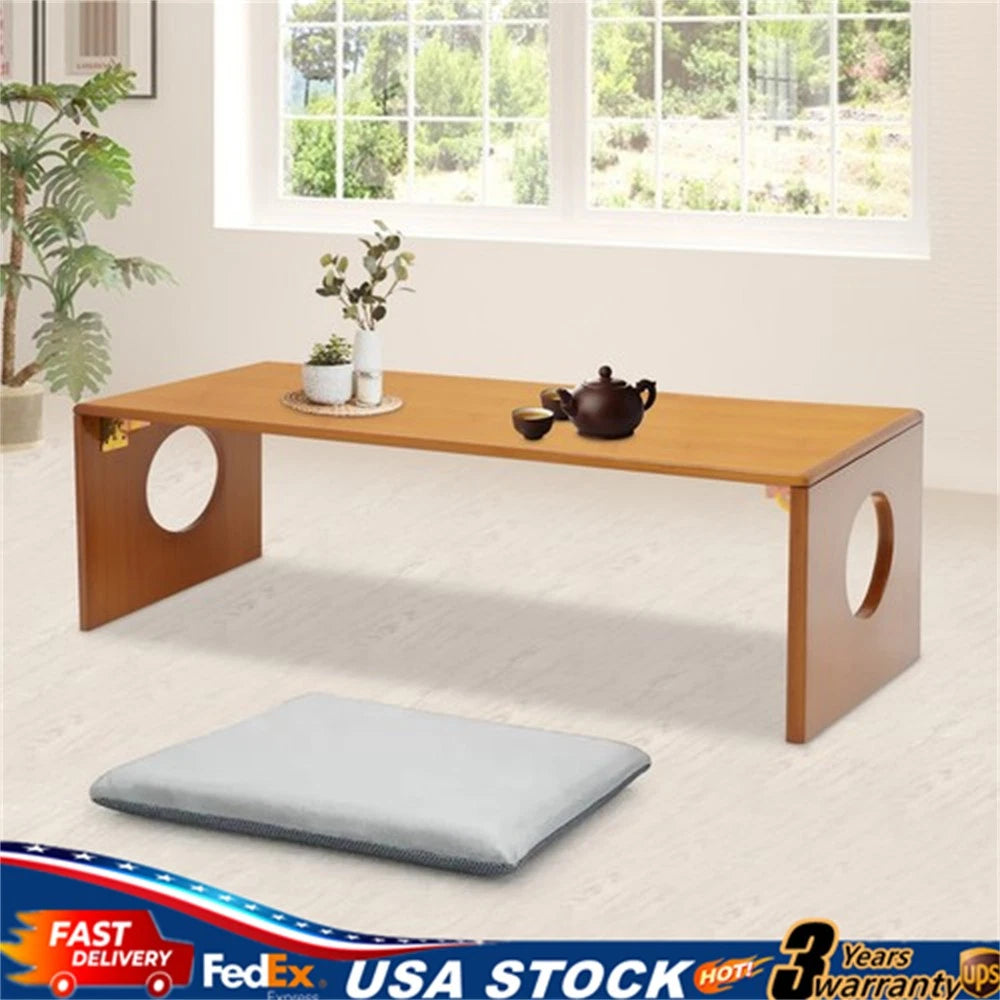 Folding Coffee Table for Bed (Foldable Bamboo Floor Table)