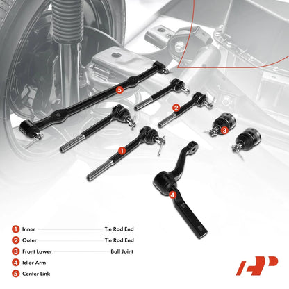 Set of 8 Inner Outer Tie Rods w/Ball Joint for Chevy Malibu (K6145T, ES2034RLT, DS909, ES2033RLT, K6187T)