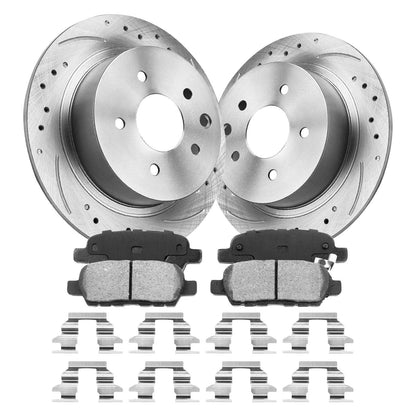 Rear Drilled Slotted Brake Rotors & Ceramic Pads for Nissan Altima Sentra (2002–2022)