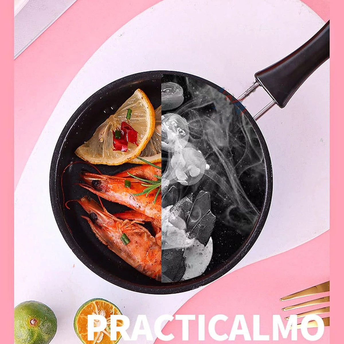 4.7 Inch Mini Non-Stick Frying Pan with Long Handle for Cooking