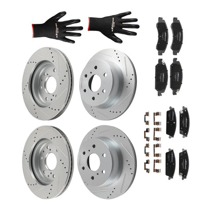 Set of 4 Brake Disc Rotors and Pads for Chevy Suburban/Tahoe (2015–2020)