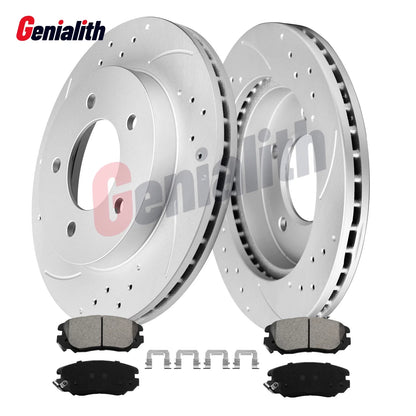 Front Drilled Disc Brake Rotors & Pads Kit for Chevrolet Malibu Limited (2016)