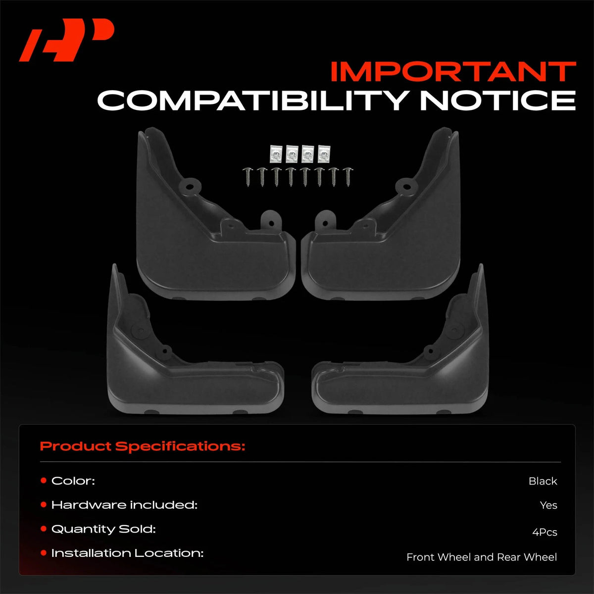 Set of 4 Mud Flaps Splash Guards for Mercedes-Benz E200 (2009–2012)