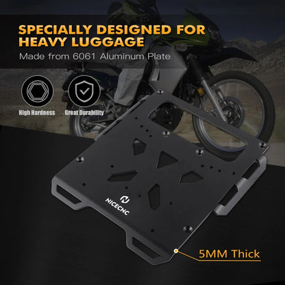 CNC Rear Luggage Rack Carrier Mount Plate Set for Kawasaki KLR650 (2008–2018)