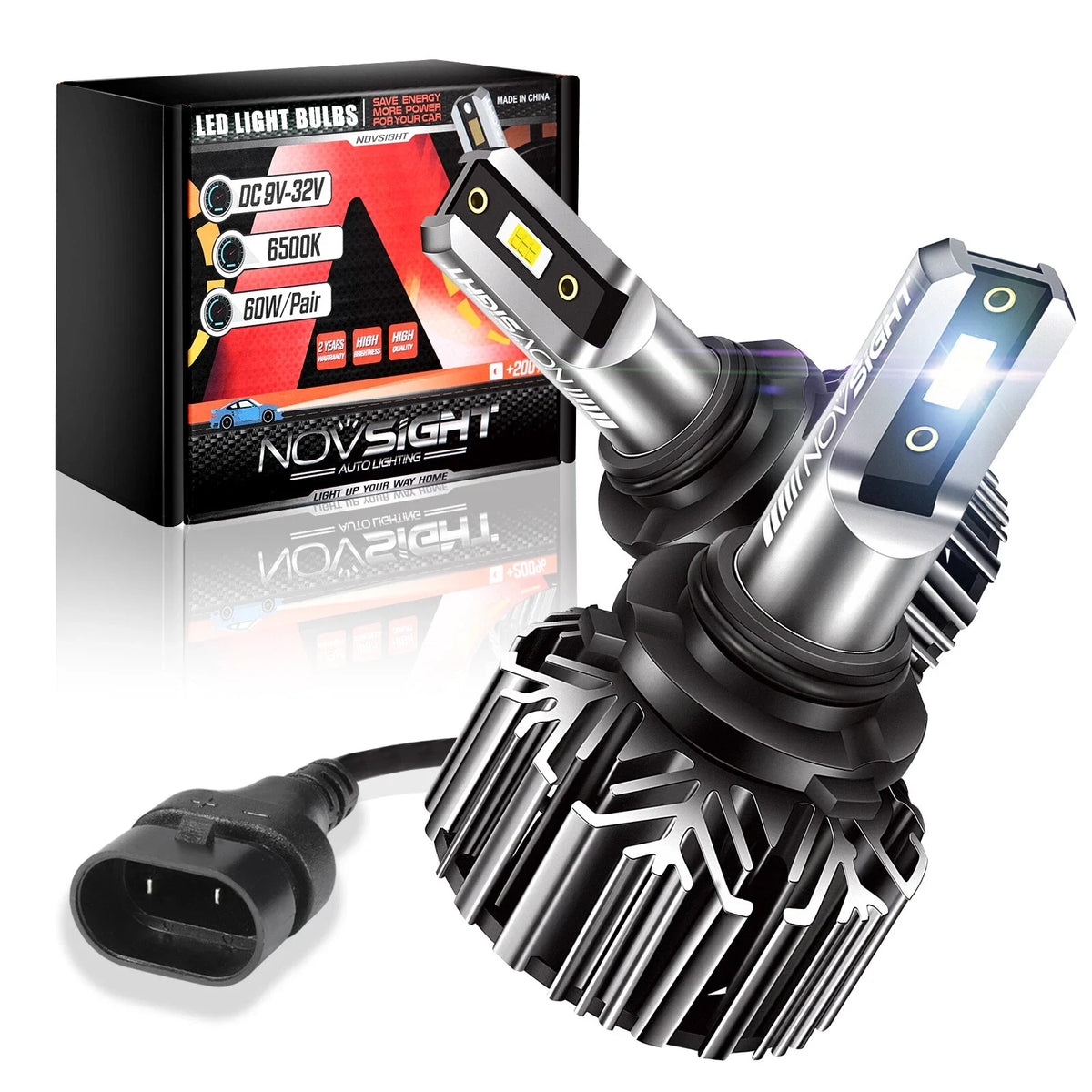 2X 9006 LED Headlight Bulbs for Low Beam Fog Light (12000LM, 6500K)