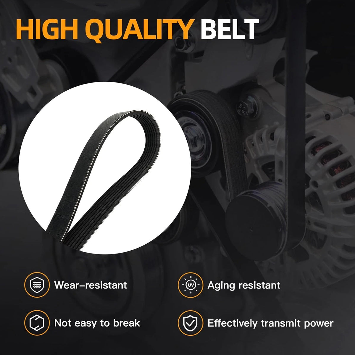 Serpentine Belt Kit with Engine Drive Belt Tensioner for Nissan (11955JA10D)
