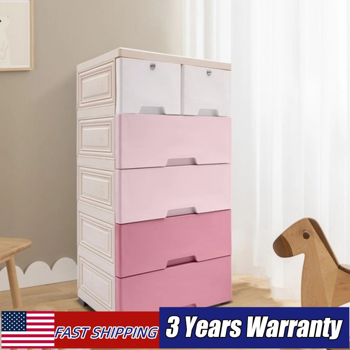 6 Drawer Tall Dresser for Home Storage Organizer