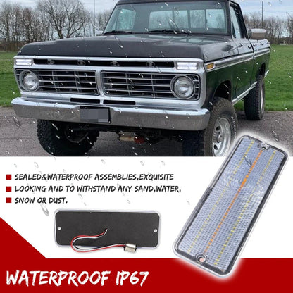 2 Clear Switchback LED Parking Signal Light Lenses for Ford F-100 (1974–1977)