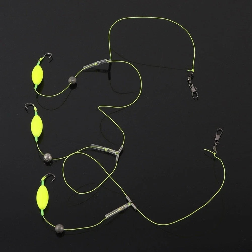 3 Hook Fishing Rig with High Carbon Steel Hooks for Freshwater Saltwater Carp