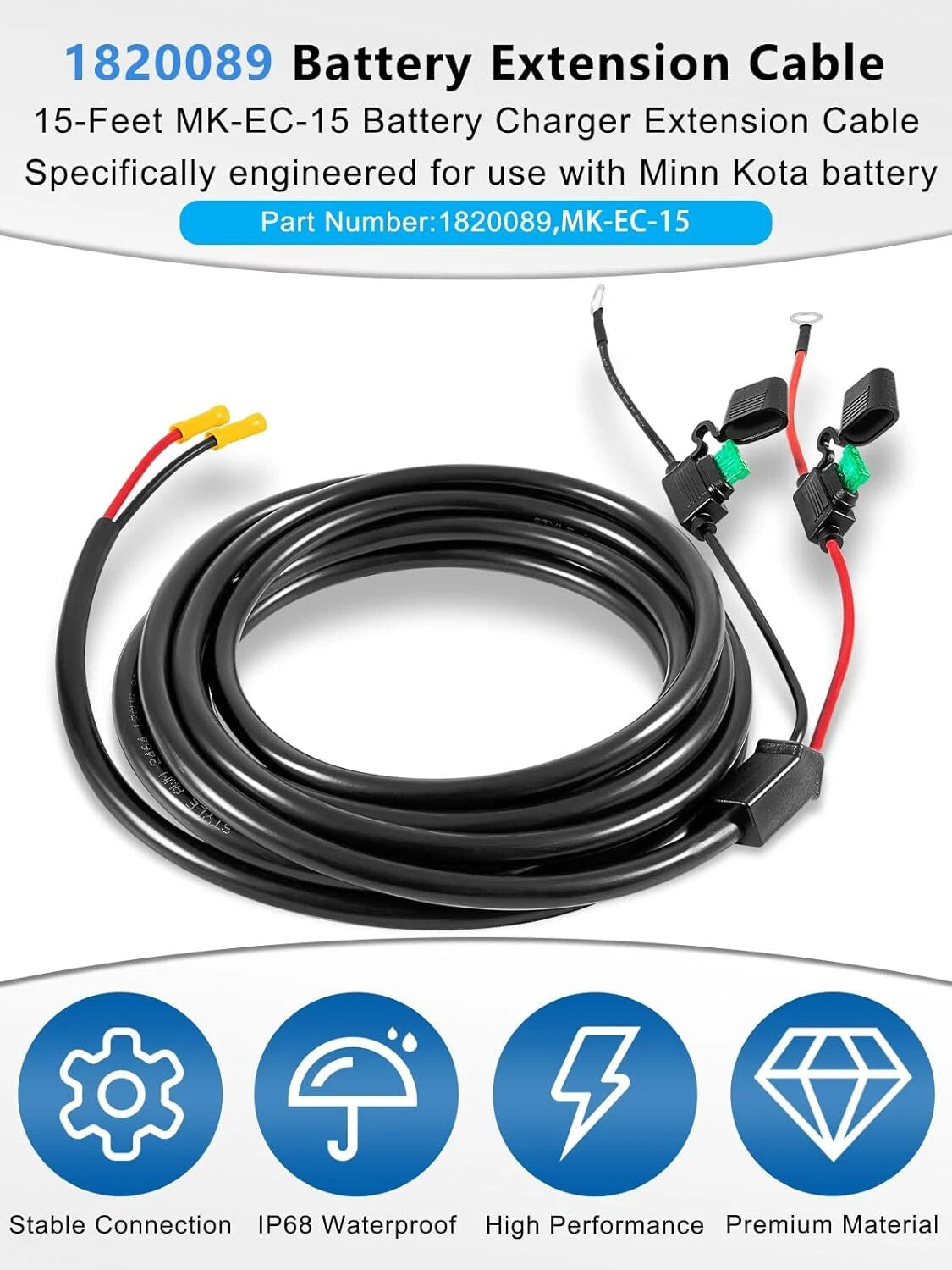 Battery Charger Extension Cable for Minn Kota (1820089)