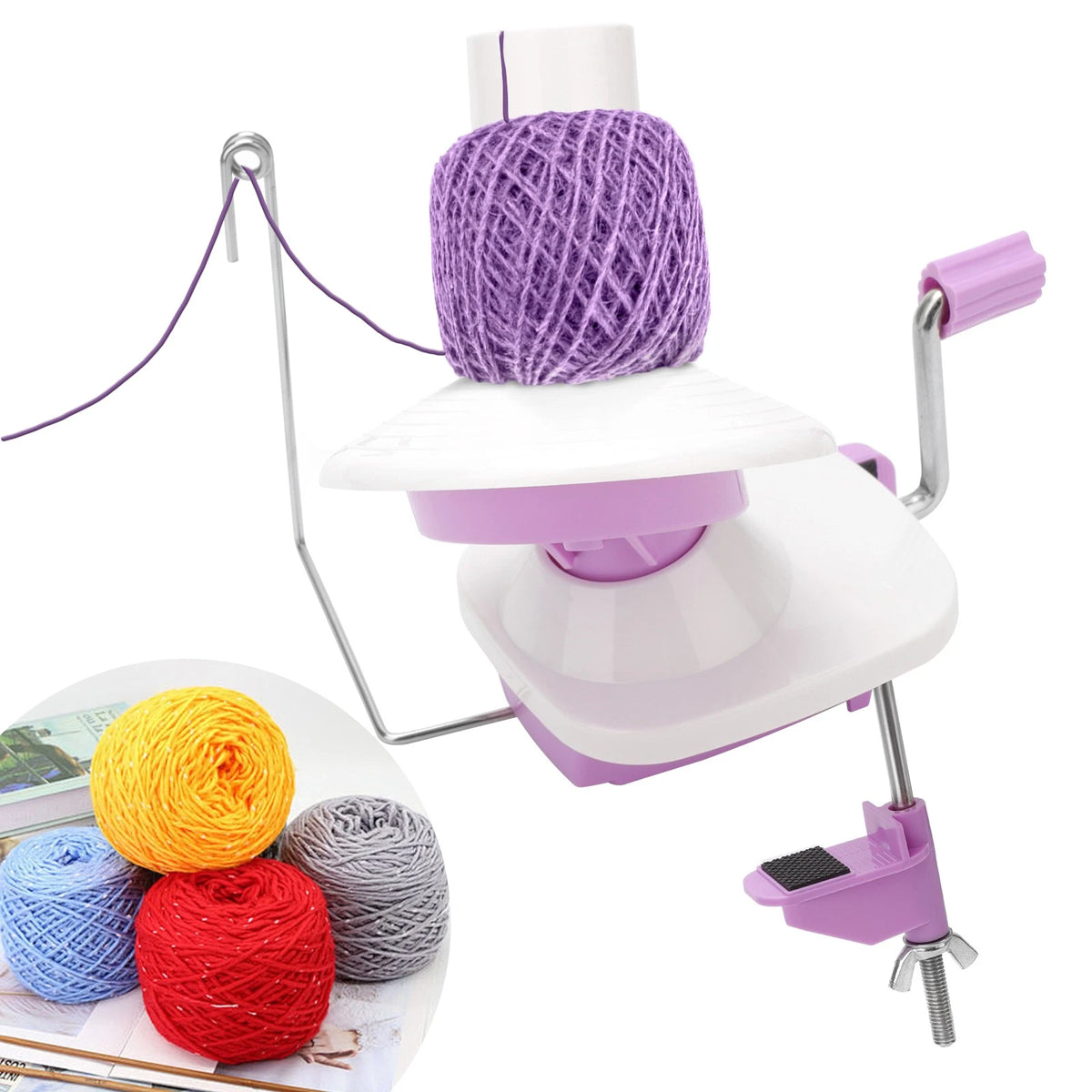 Yarn Ball Winder for Knitting & Crocheting (Hand Operated)