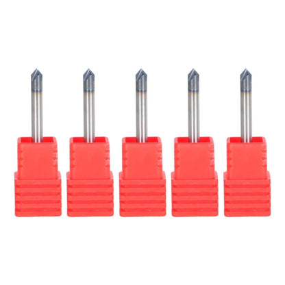 5 Pcs 1/8" 4 Flute 90 Degree Carbide Chamfer Mill (1-1/2" OAL) TiALN Coated