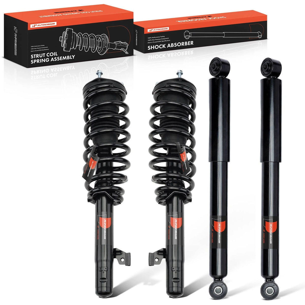Set of 2 Front & Rear Struts w/ Coil Springs for Mazda 6 (2009–2013) 1335801L, 1335801R