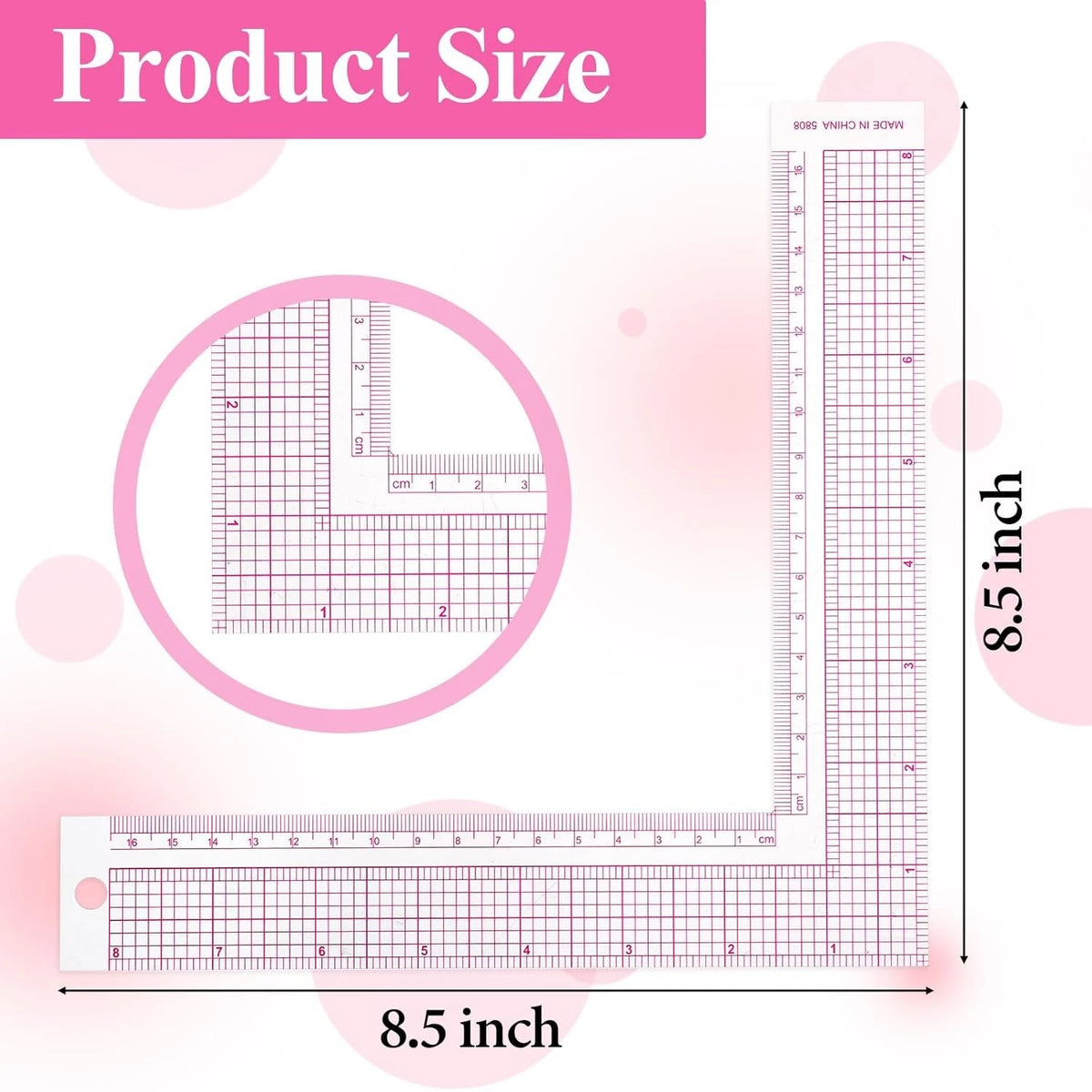 Plastic L-Square Ruler for Tailoring - 90 Degree Transparent (1 PCS)
