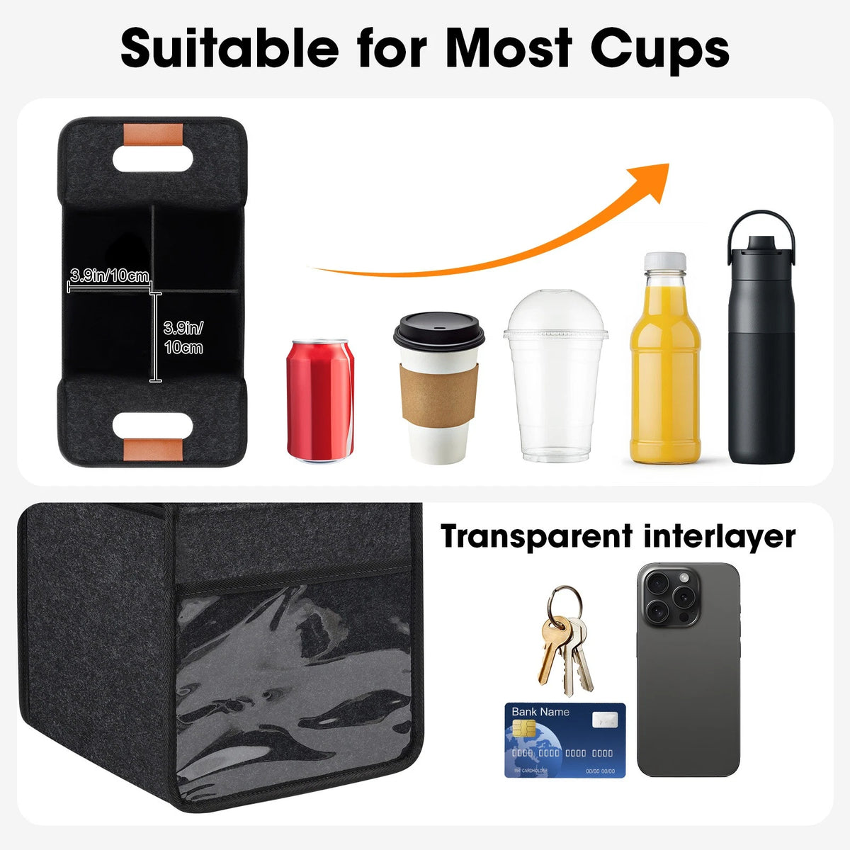 4 Cup Insulated Drink Carrier Tote Bag for Travel Picnic