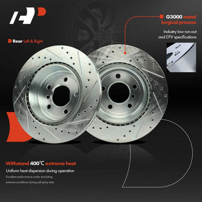 6x Drilled Brake Rotors & Ceramic Pads for BMW F10 528i 535i (2011–2017)