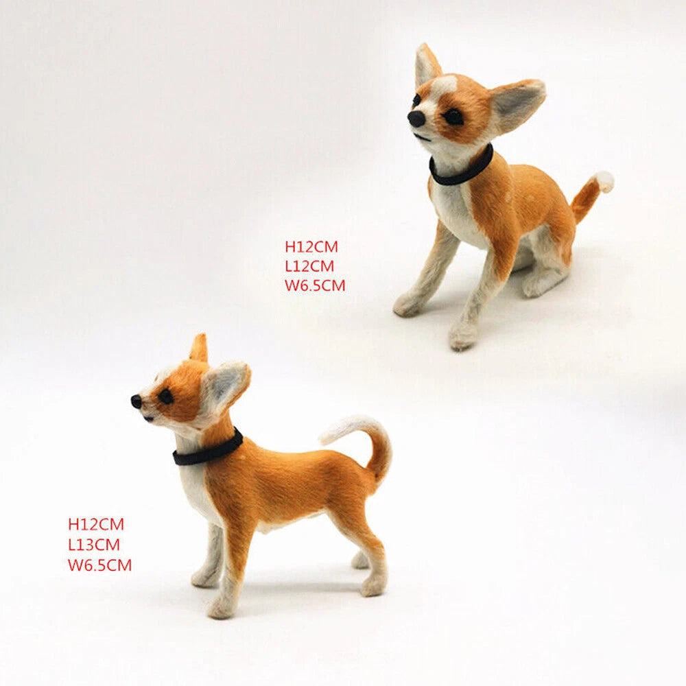 Chihuahua Dog Model for Dollhouse Decor (1:6 Scale)
