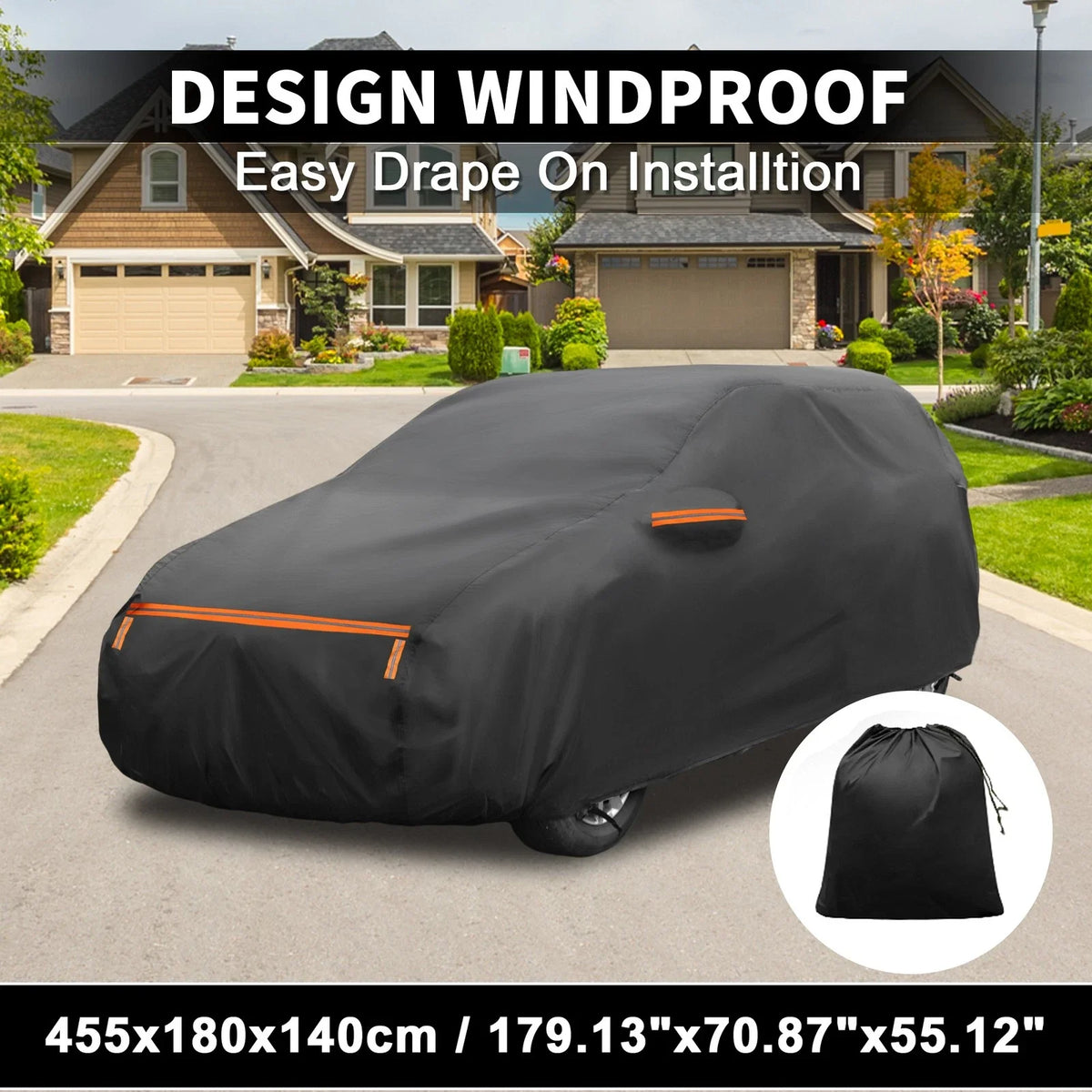 Waterproof Car Cover for Nissan Leaf (2011–2023) - Aluminum Film, Zipper
