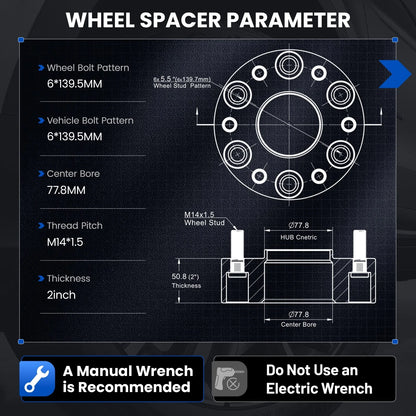 6x5.5 Wheel Spacers 2" Hub Centric for 2019–2024 Ram 1500 (2019–2024)