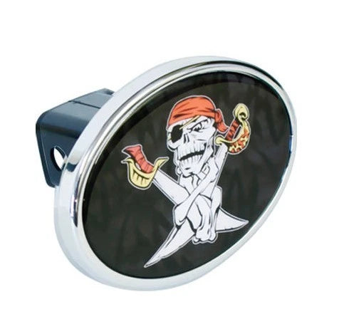 Oval Chrome Metal Hitch Cover for 2" Receiver - EHC070