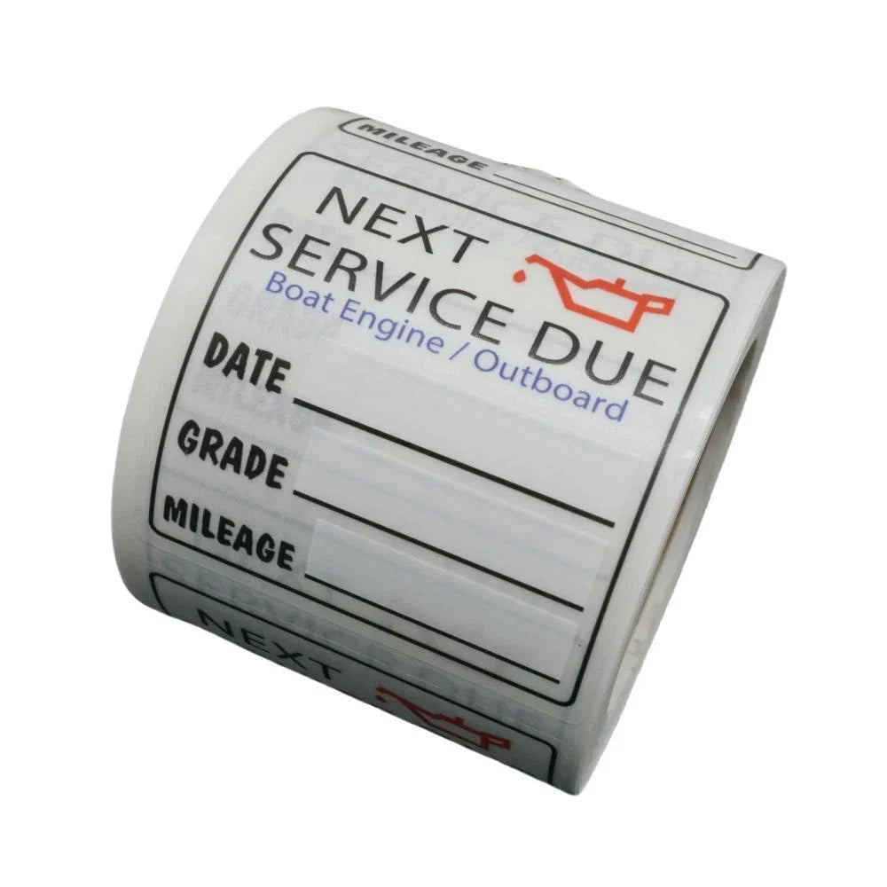 Set of 220 Oil Change Reminder Stickers for Universal Use