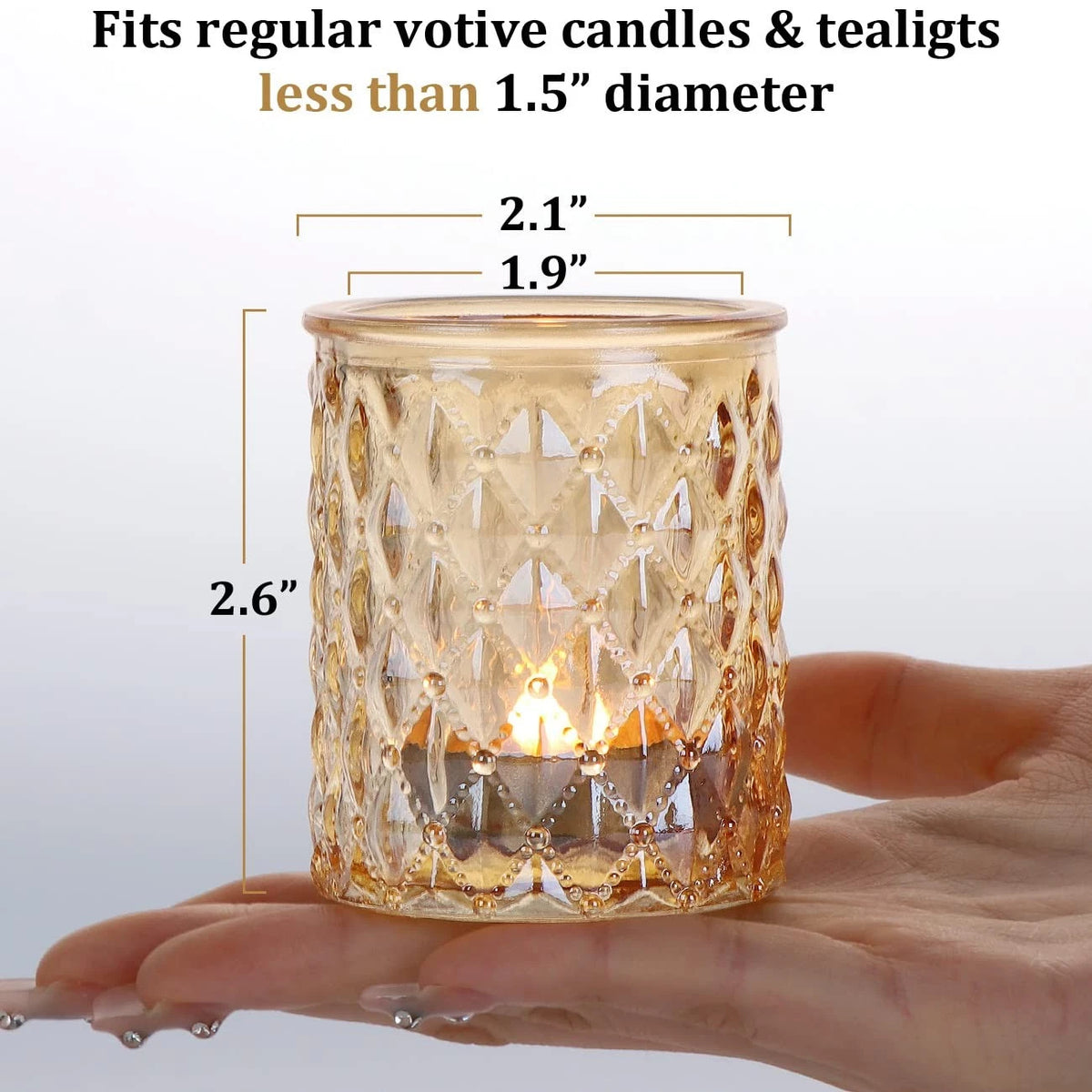 12X Gold Votive Candle Holders for Tealight (No Part Numbers)
