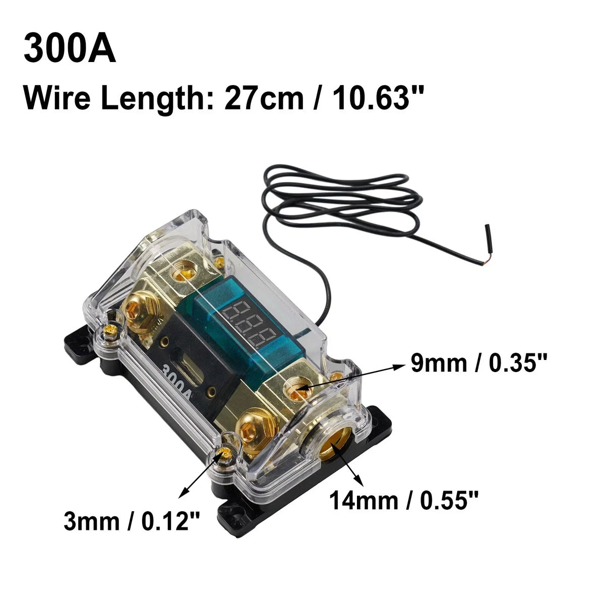 2 x Fuse Holder 300A 0/2/4 Gauge Car Audio LED Display for Car Audio