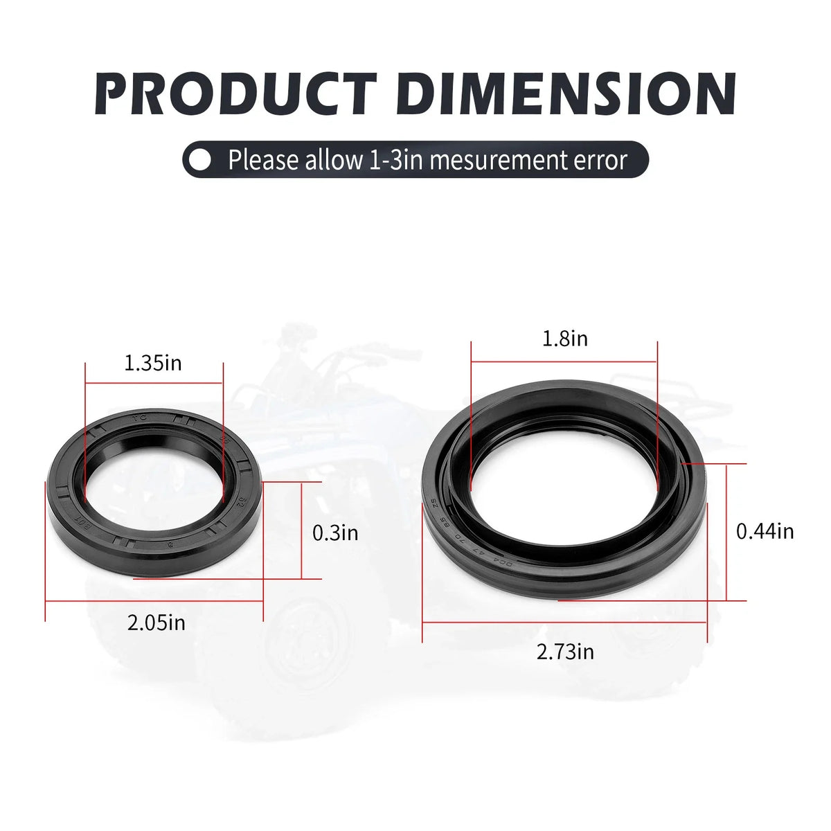 2 x Rear Brake Drum Seals for Yamaha Big Bear YFM250/YFM400 (2000–2009)