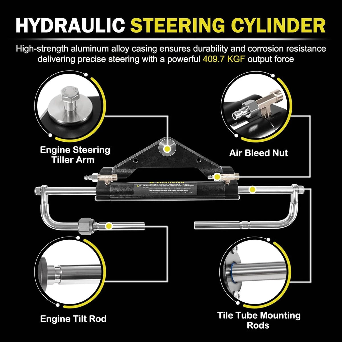 HK4200A-3 Hydraulic Outboard Steering System Kit for Teleflex Marine