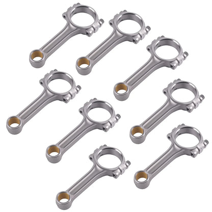 Set of 8 I-Beam 5140 Connecting Rods for SBC Chevy 350 (500HP)