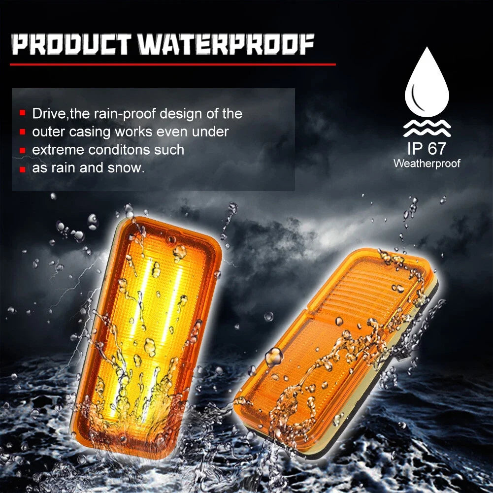 2X Amber LED Front Side Marker Lights for Chevrolet GMC C/K Pickup (1968–1972)