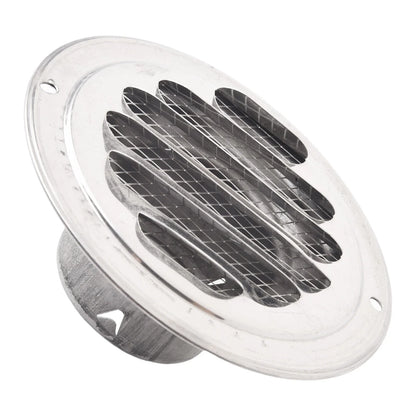 Round Exterior Wall Duct Vent with Stainless Steel Grille for Air Circulation