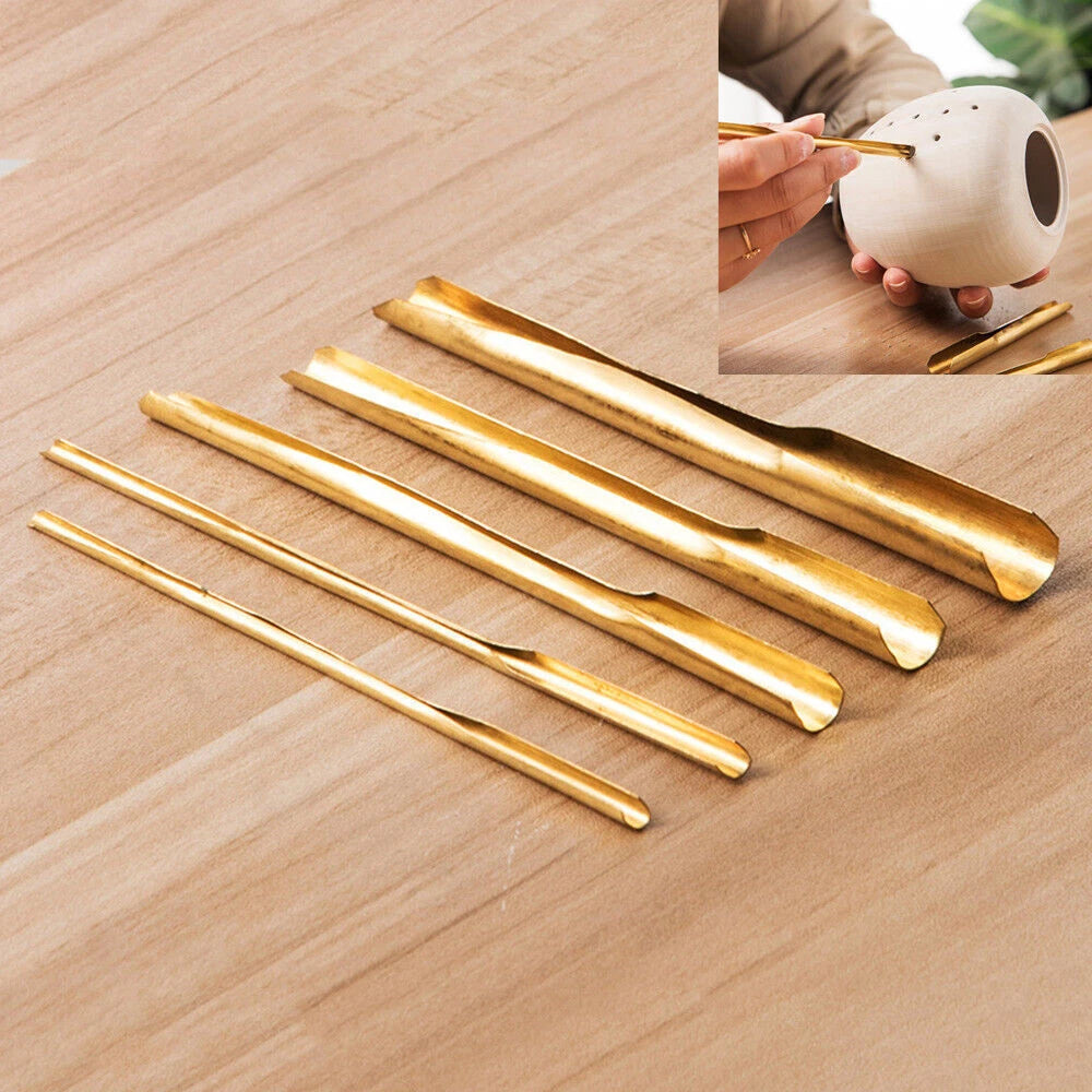 5Pcs Brass Clay Hole Cutter Tools for Pottery Sculpting