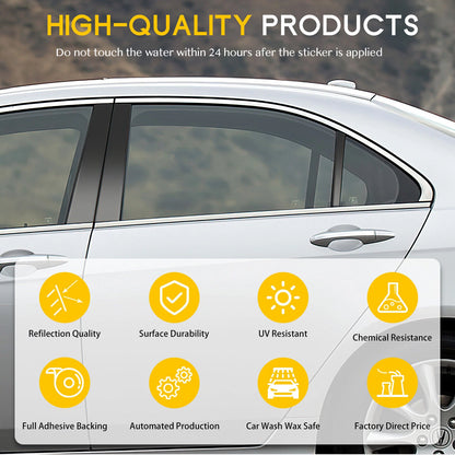 Set of 8 Gloss Black Pillar Posts Door Window Trim for Hyundai Elantra (2017–2020)