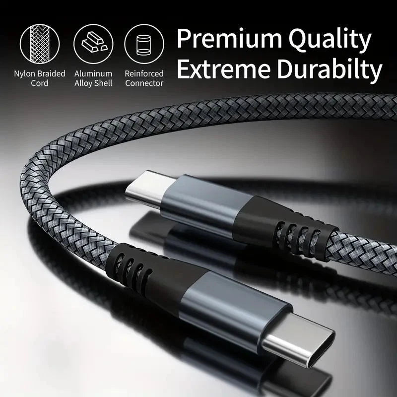 60W USB-C to USB-C Fast Charger Cable for iPhone 16, Samsung