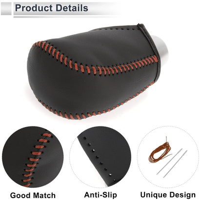 Gear Shift Knob Cover for Toyota Corolla (2009–2013) Black Brown Faux Leather