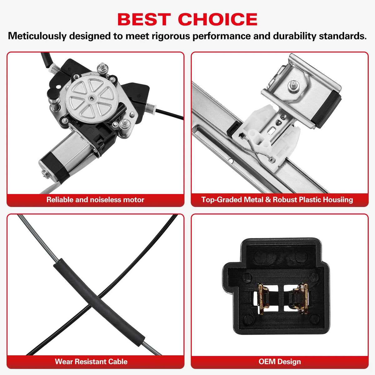 Front Left Window Regulator w/ Motor for Chrysler Town & Country Dodge Caravan