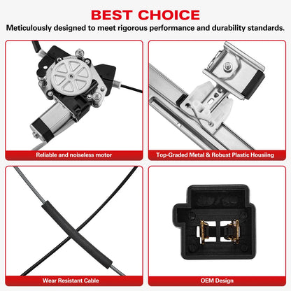 Front Left Window Regulator w/ Motor for Chrysler Town & Country Dodge Caravan
