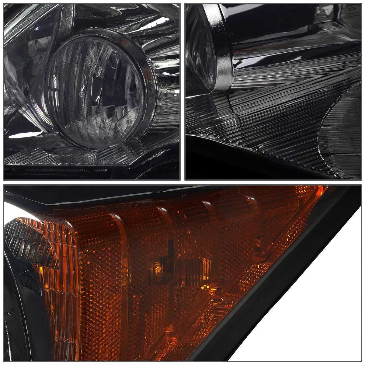 Set of 2 OE Style Headlights for Honda CR-V (2007–2011) Smoked Amber