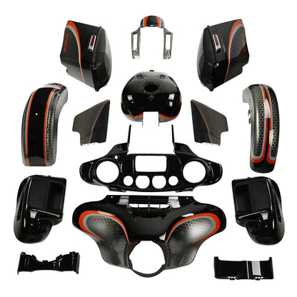 Fairings for Harley Street Glide (2014–2023) Black Honeycomb Fade
