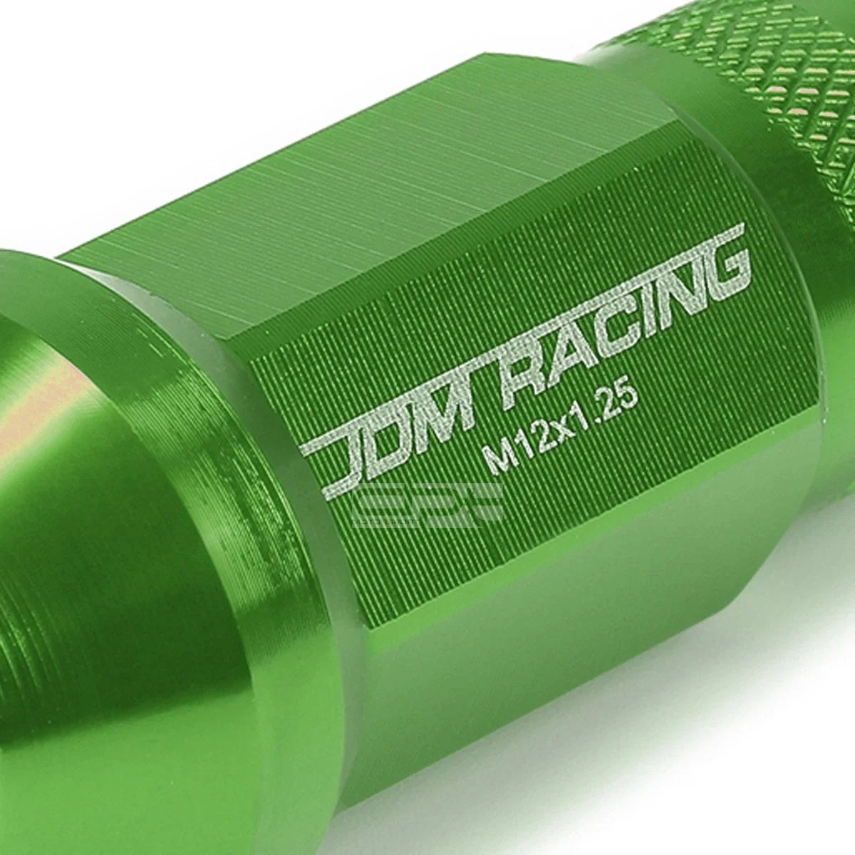 20 PCS Open End M12x1.25 50mm Tall Green Aluminum Lug Nuts + Adapter