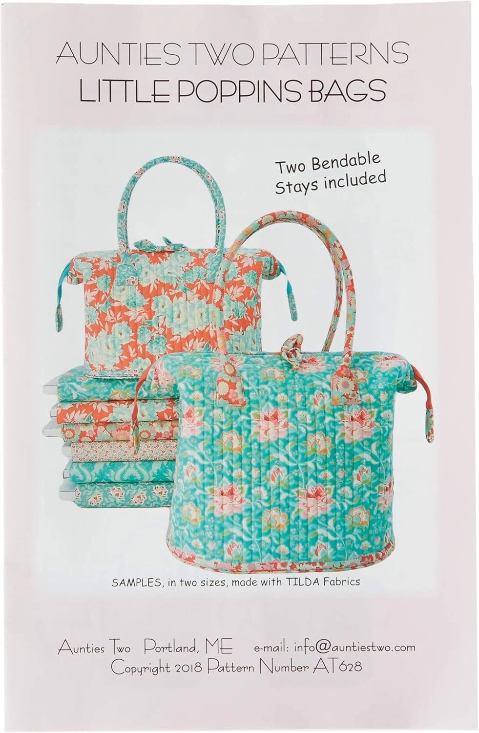 Little Poppins Bag Sewing Pattern (13"W x 12"T x 9"D)