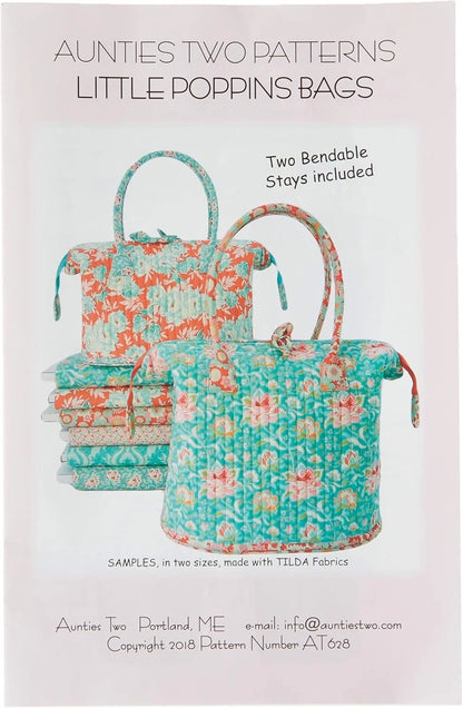 Little Poppins Bag Sewing Pattern (13"W x 12"T x 9"D)